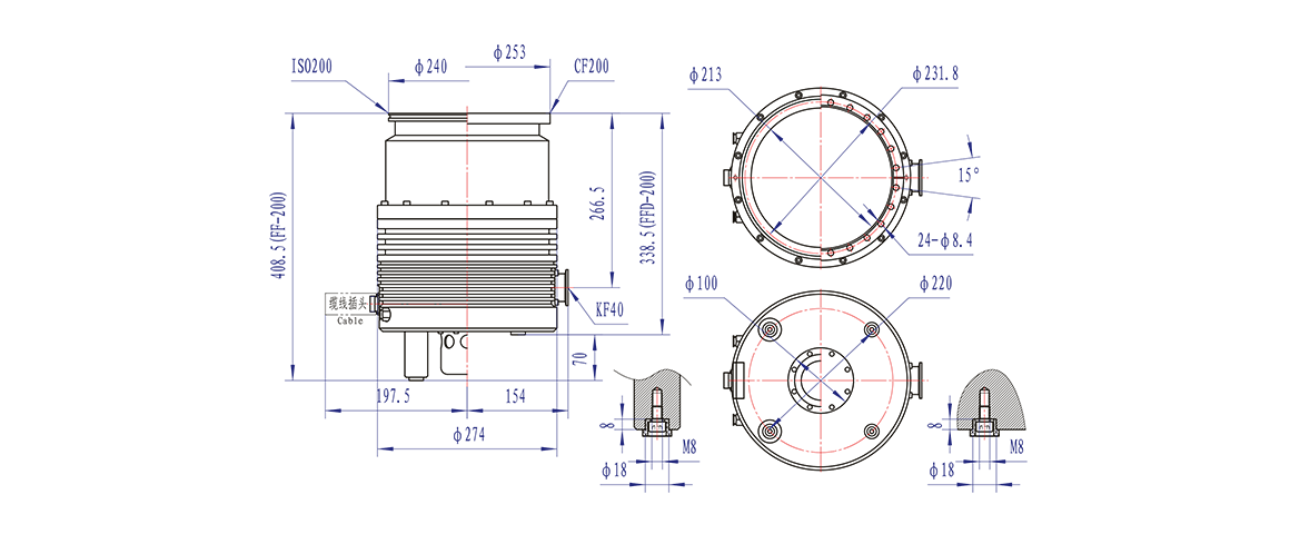 Turbo-H200/1400-FF涡轮分子泵