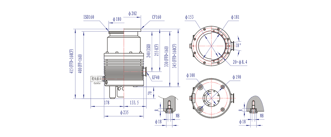 Turbo-H160/800-FFD涡轮分子泵